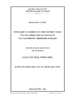 tổng hợp và nghiên cứu một số phức chất palađi(ii) với các dẫn xuất của n(4)-phenyl thiosemicacbazit