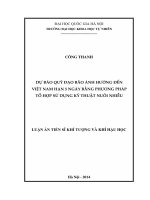 Dự báo quỹ đạo bão ảnh hưởng đến việt nam hạn 5 ngày bằng phương pháp tổ hợp, sử dụng kỹ thuật nuôi nhiễu