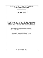 nghiên cứu thuật toán điều khiển thích nghi luồng tham chiếu để nâng cao tốc độ cho các hệ xử lý song song chuyên dụng bản tóm tắt tiếng anh