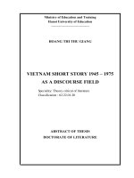 tóm tắt (tiếng anh) truyện ngắn việt nam 1945 – 1975 như một trường diễn ngôn