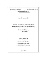 đánh giá tác động của biến đổi khí hậu đến tài nguyên nước mặt tỉnh quảng ngãi