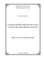 khóa luận tốt nghiệp vận dụng phương pháp bản đồ tư duy vào dạy học phân môn địa lí lớp 5
