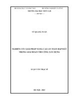 nghiên cứu giải pháp nâng cao an toàn đập đất trong giai đoạn thi công xây dựng
