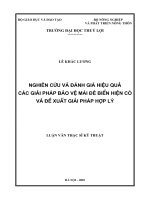 nghiên cứu đánh giá hiệu quả các giải pháp bảo vệ mái đê biển hiện có và đề xuất giải pháp hợp lý