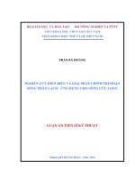 nghiên cứu diễn biến và giải pháp chỉnh trị đoạn sông phân lạch – ứng dụng cho sông cửu long