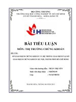 Sở giao dịch chứng khoán và hệ thống giao dịch tại sở giao dịch chứng khoán hà nội, thành phố hồ chí minh