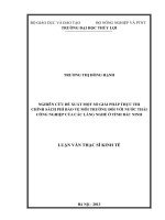 nghiên cứu đề xuất một số giải pháp thực thi chính sách phí bảo vệ môi trường đối với nước thải công nghiệp của các làng nghề ở tỉnh bắc ninh
