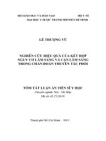 tóm tắt luận án nghiên cứu hiệu quả của kết hợp nguy cơ lâm sàng và cận lâm sàng trong chẩn đoán thuyên tắc phổi