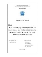Phân tích hiệu quả huy động vốn tại ngân hàng PTN ĐBSCL chi nhánh trà vinh   phòng giao dịch tiểu cần