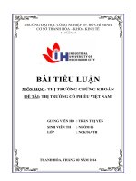 THỊ TRƯỜNG cổ PHIẾU VIỆT NAM