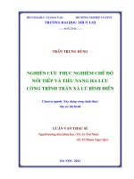 nghiên cứu thực nghiệm chế độ nối tiếp và tiêu năng hạ lưu công trình tràn xả lũ bình điền
