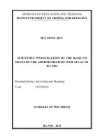 nghiên cứu cơ sở khoa học xây dựng web atlas quản lý hành chính thành phố hà nội bản tóm tắt tiếng anh