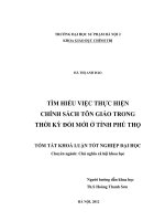 Tìm hiểu việc thực hiện chính sách tôn giáo trong thời kỳ đổi mới ở tỉnh Phú Thọ