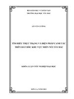 tìm hiểu thực trạng và biện pháp canh tác trên đất dốc khu vực miền núi tây bắc