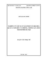 nghiên cứu đề xuất giải pháp xã hội hóa quản lý đê điều và phòng, chống lụt, bão thành phố hà nội
