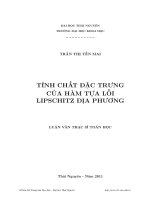 tính chất đặc trưng của hàm tựa lồi lipschitz địa phương