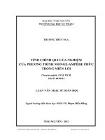 tính chính quy của nghiệm của phương trình monge-ampere phức trong miền lồi