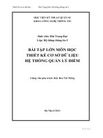 báo cáo thiết kế cơ sở dữ liệu hệ thống quản lý điểm