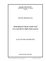 tình hình sử dụng ngôn ngữ của người pà thẻn ở hà giang