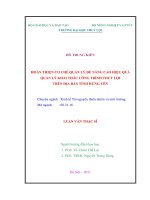 hoàn thiện cơ chế quản lý để nâng cao hiệu quả quản lý khai thác công trình thủy lợi trên địa bàn tỉnh hưng yên