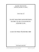 tổ chức hoạt động khám phá trong dạy học các quy luật di truyền (sinh học 12 cb)