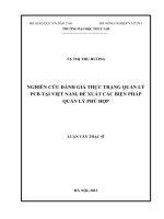 nghiên cứu đánh giá thực trạng quản lý pcb tại việt nam, đề xuất các biện pháp quản lý phù hợp