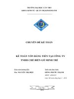 LUẬN VĂN kế toán vốn bằng tiền tại công ty TNHH Minh Trí