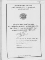 Kế toán xác định kết quả kinh doanh tại công ty TNHH ovi container line việt nam