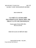 tóm tắt luận án tiên sĩ đánh giá vai trò của mảnh ghép trong điều trị thoát vị vết mổ thành bụng