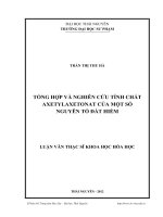 tổng hợp và nghiên cứu tính chất axetylaxetonat của một số nguyên tố đất hiếm
