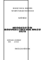 tóm tắt luận án nghiên cứu hiệu quả của gây tê tủy sống bằng hỗn hợp bupivacain 0,5% tỷ trọng cao - sufentanil - morphin liều thấp để mổ lấy thai