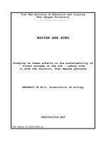 nghiên cứu những tác động của con người đến tính bền vững của hệ sinh thái rừng ở vùng atk huyện định hoá, tỉnh thái nguyên bản tóm tắt tiếng anh