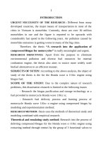 nghiên cứu hệ thống cung cấp nhiên liệu và quá trình cháy của động cơ đánh lửa cưỡng bức có tỉ số nén cao sử dụng biogas bản tóm tắt tiếng anh