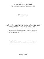 tóm tắt luận án toán tử tích phân và cơ sở sóng nhỏ trên một số không gian hàm