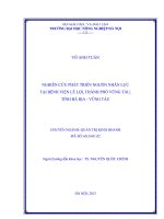 Nghiên cứu phát triển nguồn nhân lực tại bệnh viện Lê Lợi, Thành phố Vũng Tàu, Tỉnh Bà Rịa Vũng Tàu