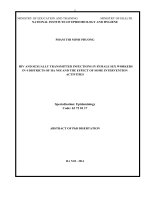 thực trạng nhiễm hiv và các nhiễm trùng lây qua đường tình dục ở phụ nữ bán dâm 4 quận hà nội và hiệu quả một số biện pháp can thiệp bản tóm tắt tiếng anh