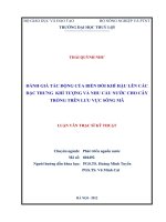 đánh giá tác động của biến đổi khí hậu lên các đặc trưng khí tượng và nhu cầu nước cho cây trồng trên lưu vực sông mã