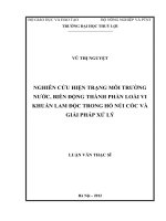 nghiên cứu hiện trạng môi trường nước biến động thành phần loài vi khuẩn lam độc trong hồ núi cốc và giải pháp xử lý