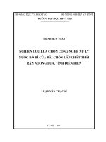 nghiên cứu lựa chọn công nghệ xử lý nước rò rỉ của bãi chôn lấp chất thải rắn noong bua, tỉnh điện biên
