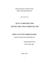 Quản lý điểm học sinh trường trung học phổ thông Công nghiệp Việt Trì