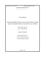 ứng dụng hệ thông tin địa lý (gis) xây dựng công cụ hỗ trợ quản lí tài nguyên nước lưu vực sông vu gia - thu bồn