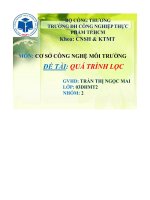 tiểu luận đề tài   quá trình lọc