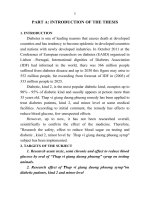 nghiên cứu tính an toàn, tác dụng hạ đường huyết trên thực nghiệm và đái tháo đường typ 2 mức độ nhẹ bằng cao lỏng thập vị giáng đường phương bản tóm tắt