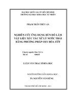 Nghiên cứu ứng dụng bùn đỏ làm vật liệu xúc tác xử lý nước thải bằng phương pháp oxy hóa ướt