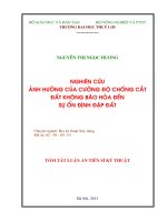nghiên cứu ảnh hưởng của cường độ chống cắt đất không bão hòa đến sự ổn định đập đất tóm tắt luận án