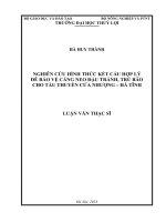 nghiên cứu hình thức kết cấu hợp lý đê bảo vệ cảng neo đậu tránh, trú bão cho tàu thuyền cửa nhượng - hà tĩnh