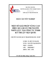 Báo cáo tốt nghiệp: MỘT SỐ GIẢI PHÁP NÂNG CAO HIỆU QUẢ QUẢN TRỊ NGUỒN NHÂN LỰC TẠI CÔNG TY TNHH KỸ THUẬT VIỆT QUỐC