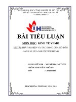 BÀI 1 THẤT NGHIỆP và tác ĐỘNG của nó đến HÀNH VI của NGƯỜI TIÊU DÙNG