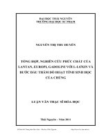 tổng hợp, nghiên cứu phức chất của lantan, europi, gadolini với l-lơxin và bước đầu thăm dò hoạt tính sinh học của chúng