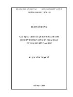 xây dựng chiến lược kinh doanh cho công ty cổ phần sông đà 5 giai đoạn từ năm 2013 đến năm 2015